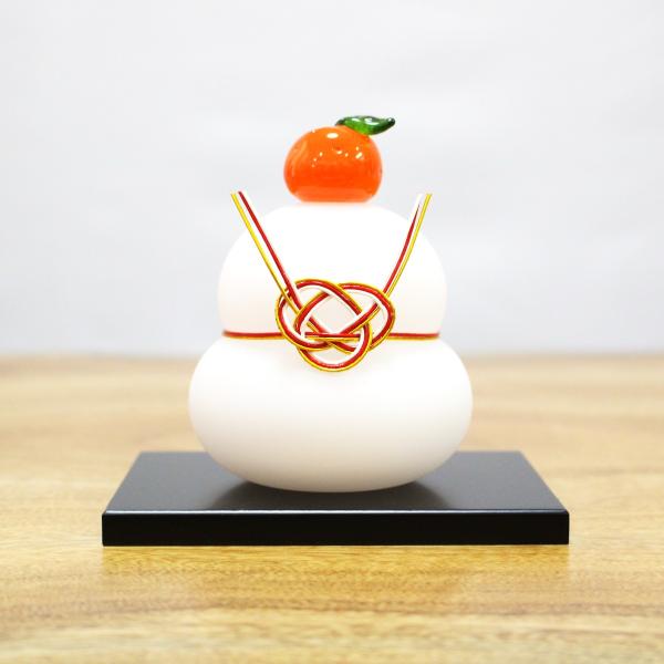 ガラスの白い鏡餅（S） glass calico グラスキャリコ