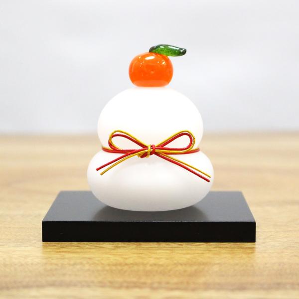 ガラスの鏡餅（M） glass calico グラスキャリコ ハンドメイド