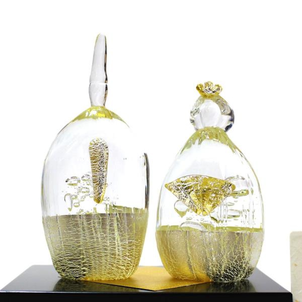 ガラスのお雛様 瑞穂雛 (みずほびな) 大 (L) glass calico グラス