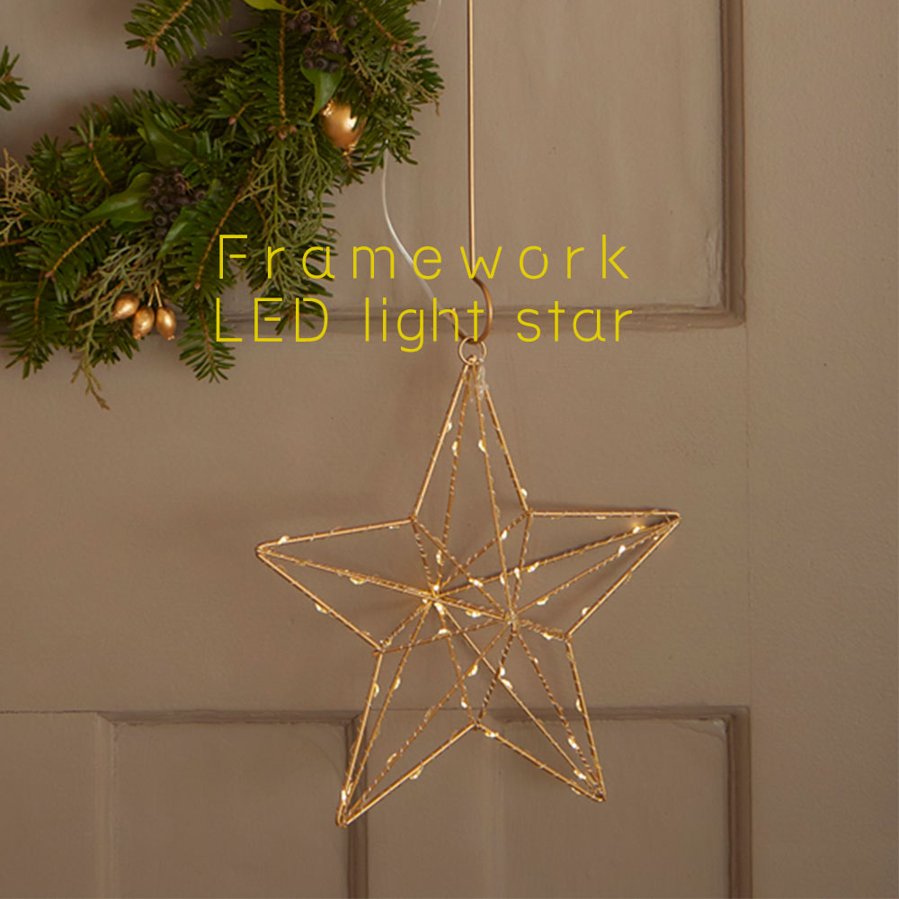 LEDライト フレームワークハンギングSTAR 飾り オーナメント