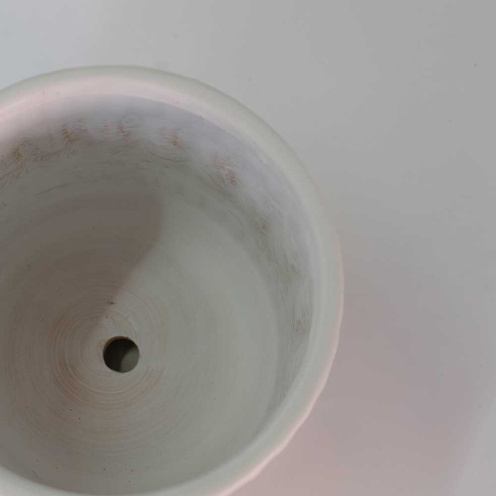 植木鉢 おしゃれ ブランデントL 受皿付 白鉢 陶器鉢 径17cm 高16cm 5号