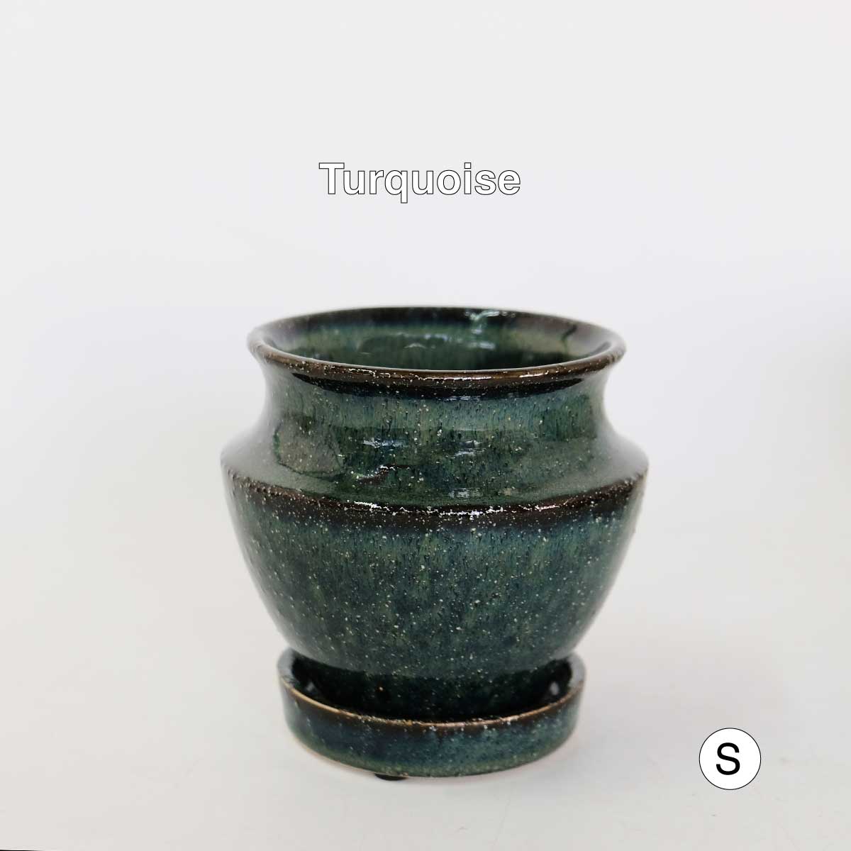 Atmosphere JarPot 【S/M】受皿付き 底穴有り 壺型 シンプル 植木鉢