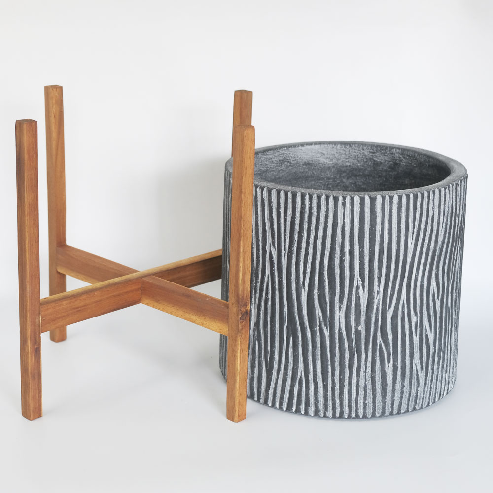 ファイバーセメント chisel 26 鉢カバースタンド 付き 鉢台 植木鉢