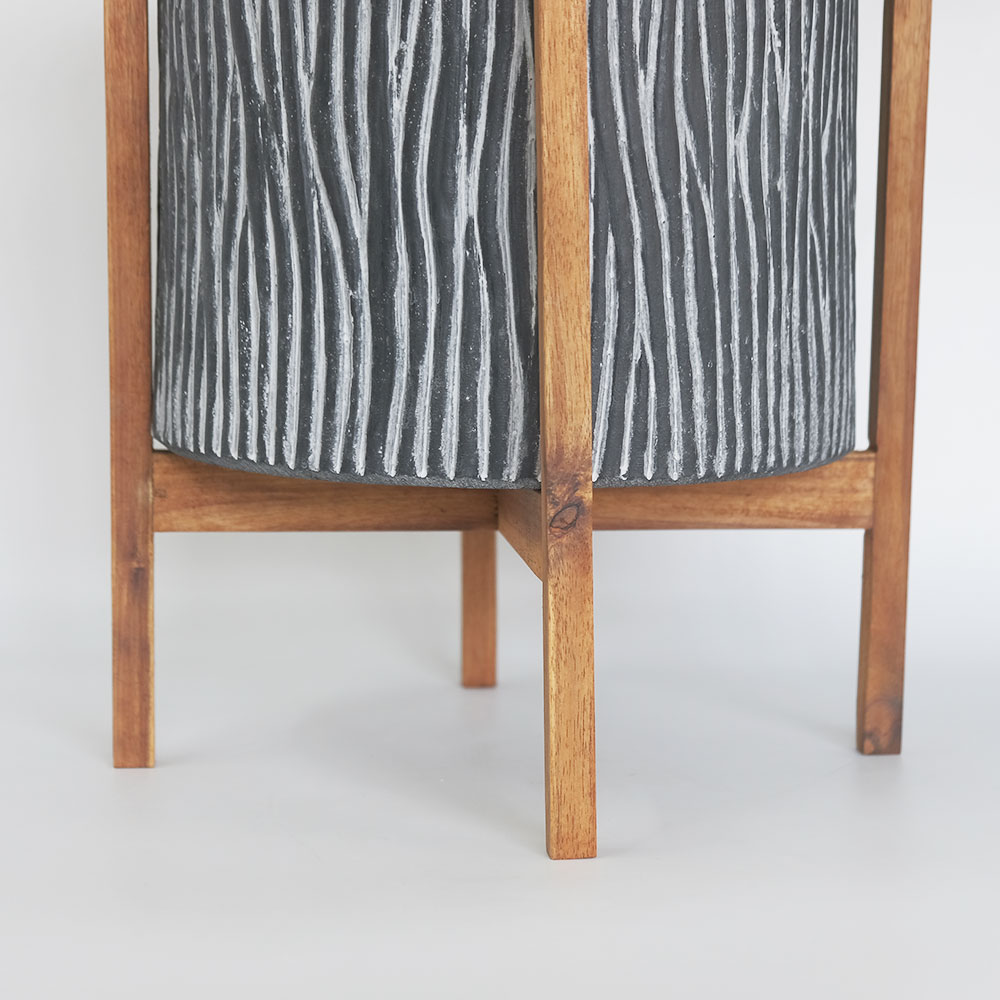 ファイバーセメント chisel 26 鉢カバースタンド 付き 鉢台 植木鉢