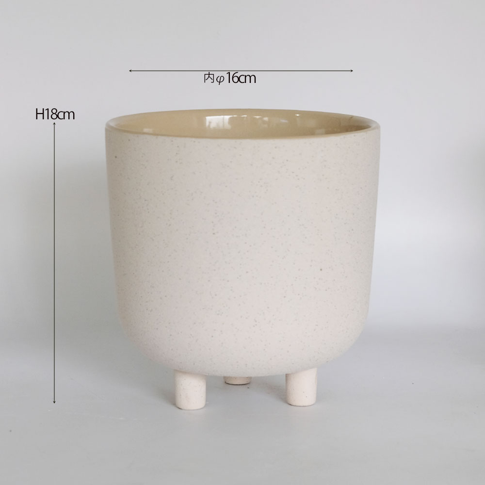 植木鉢 おしゃれ 陶器鉢 サネルマ19 底穴なし 径18cm 高さ19cm