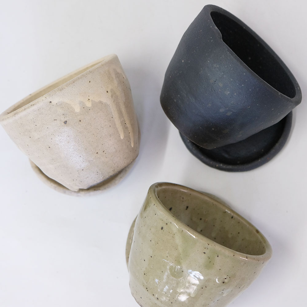 植木鉢 Lisse りっせ12 陶器鉢 常滑 和風 径12cm 高8.5cm 底穴あり