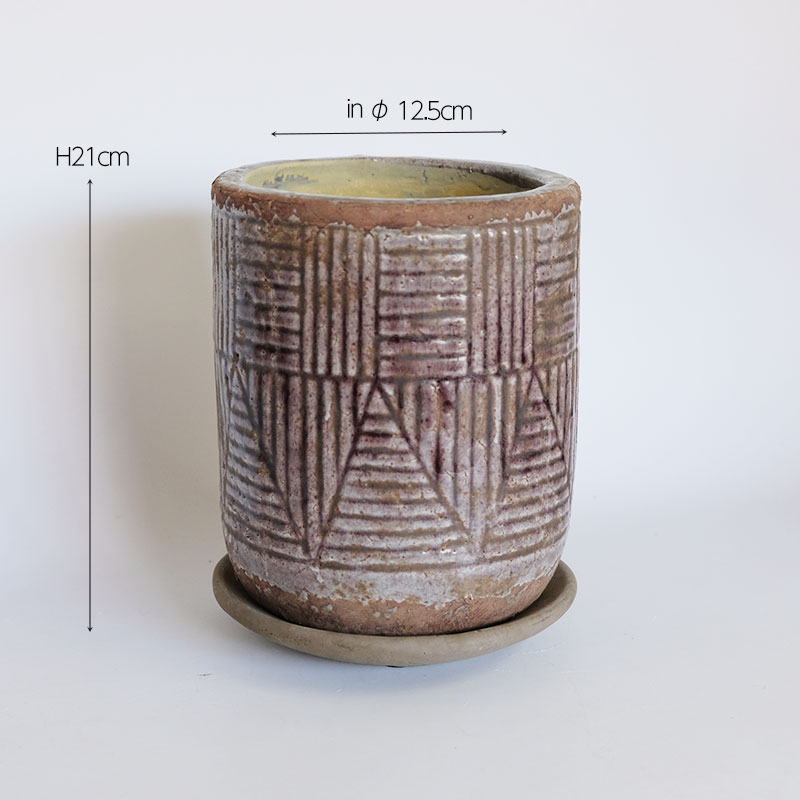 【激安大特価！】 植木鉢 幾何学 陶器鉢 受皿付 シックスハイシビリ16 おしゃれ 鉢・プランター