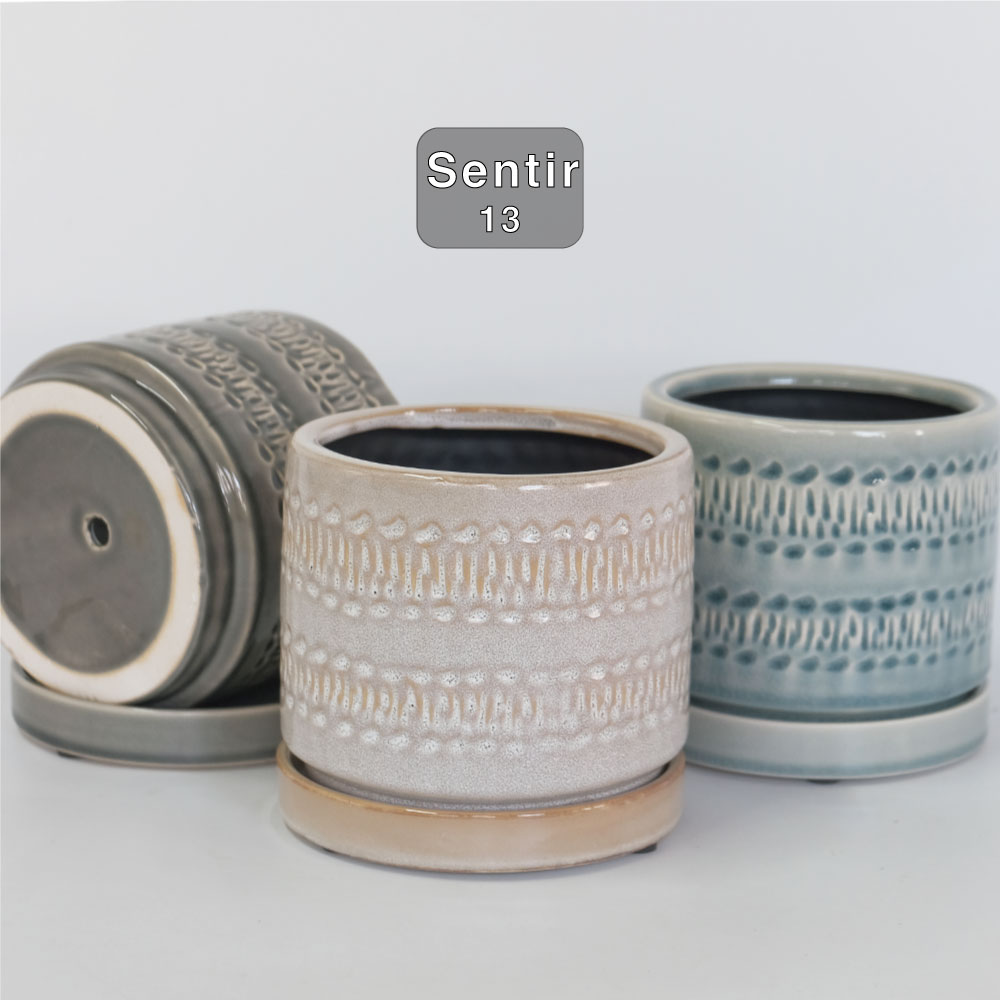 植木 鉢 Sentir13 陶器鉢 おしゃれ 径13.5cm 高12cm 底穴あり