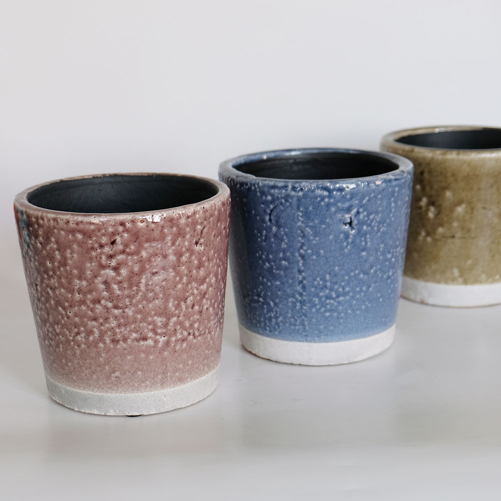 植木鉢 おしゃれ カラーグレーズポット5号 径15cm 高さ15cm 受皿なし