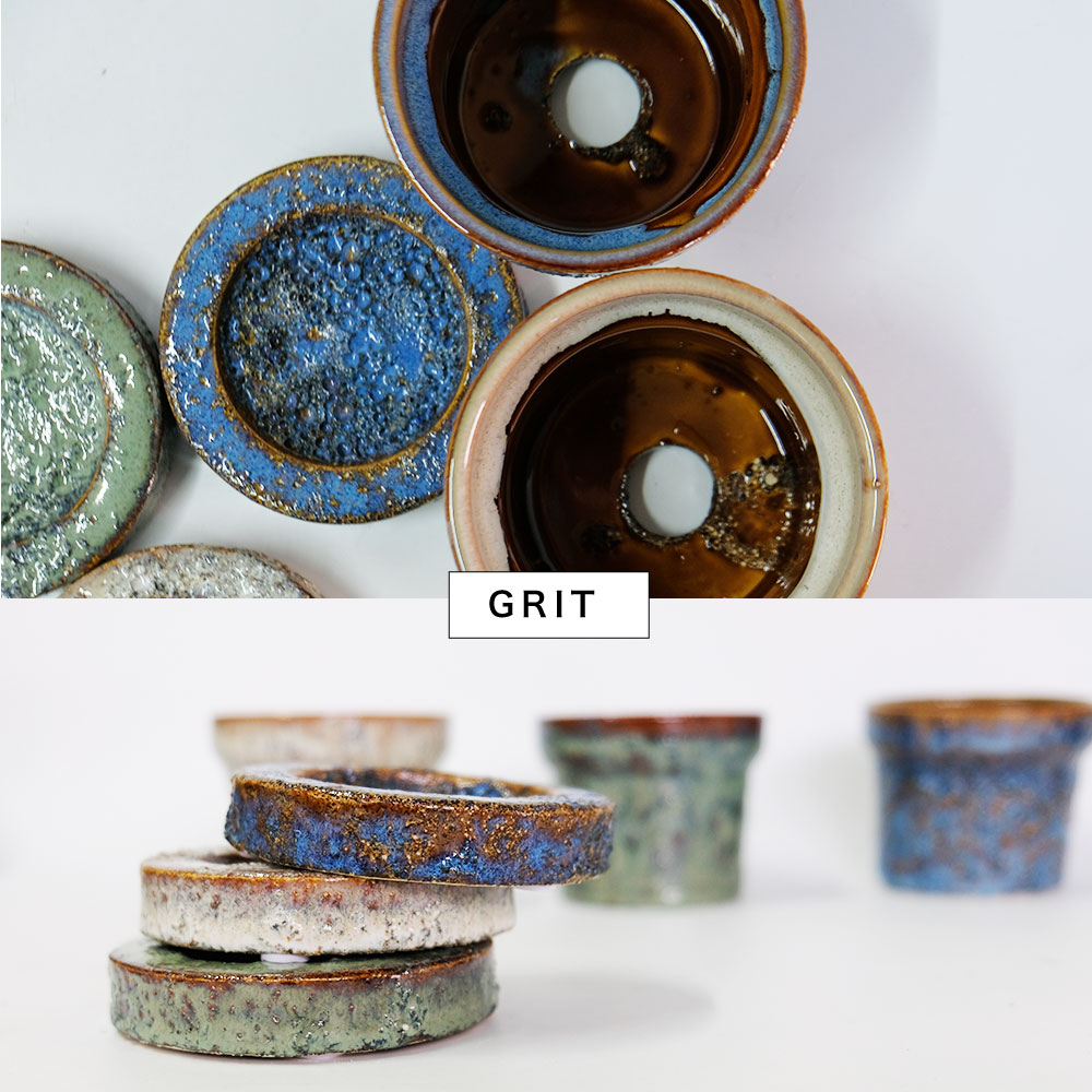 植木鉢 おしゃれ GRIT POT & SAUCER M 陶器鉢 受皿付 アース