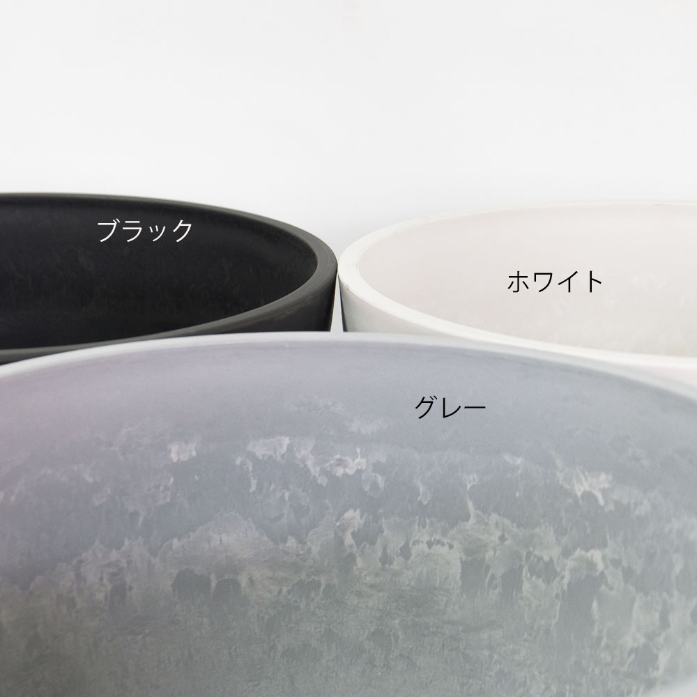 bowl50 黒プラ鉢 ブラックポット ホワイト グレー サボテン 頑丈