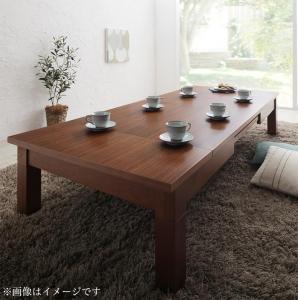３段階伸長式　天然木こたつテーブル　120ｘ80cm ウォールナットブラウン 天然木ウォールナット材3段階伸長式こたつテーブル こたつテーブル単品