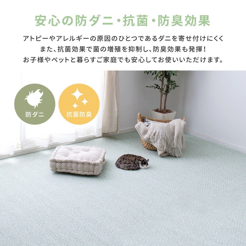 防炎・撥水付き国産高機能カーペット 江戸間 6帖（261×352）