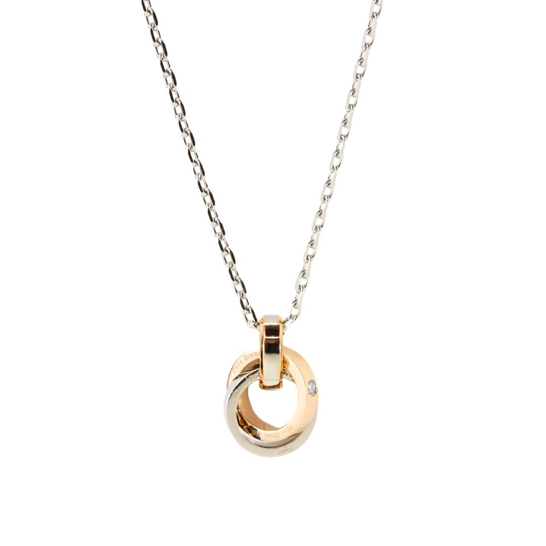 ネックレス ペンダント レディース メンズ ペア 20代 30代 40代 50代 ステンレス ダイヤモンド ダブル リング シルバー ゴールド 金属アレルギー 対応 | Sepia（TirrLirr） | 01