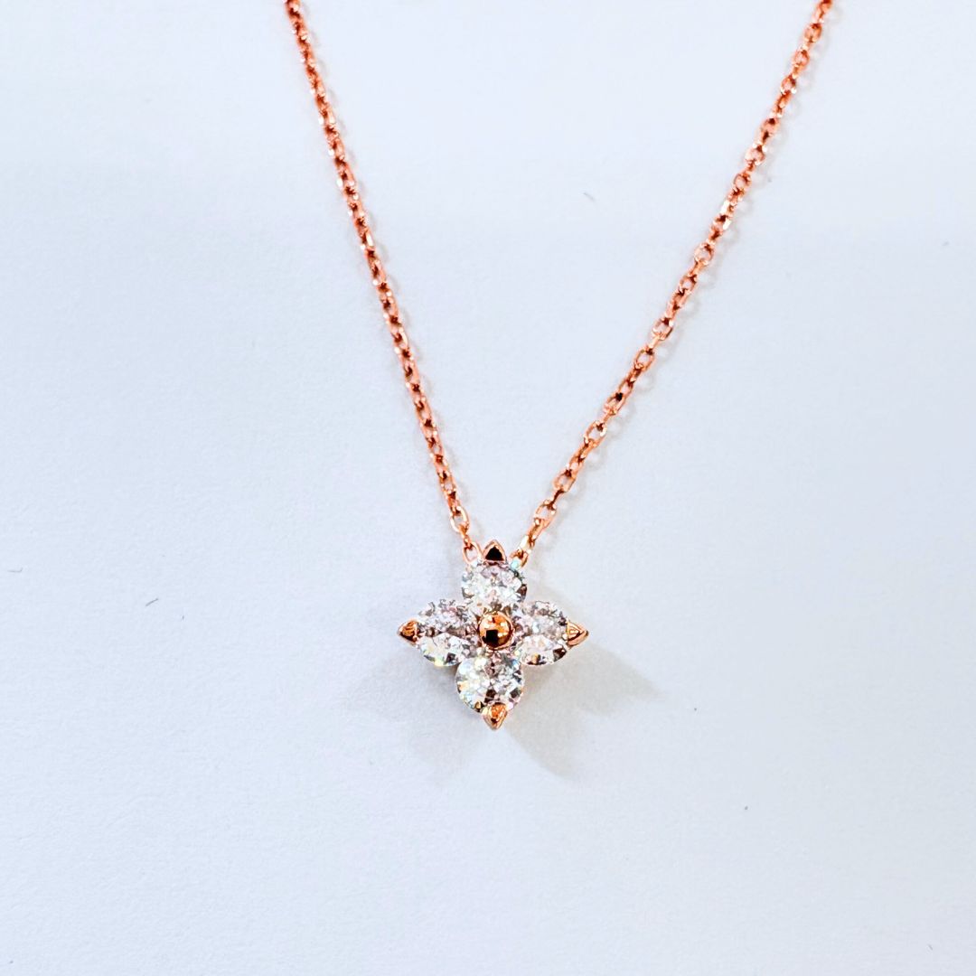 フラワー ネックレス ステンレス つけっぱなし ステンレスネックレス 金属アレルギー対応 錆びないネックレス レディース フラワーネックレス 花の画像