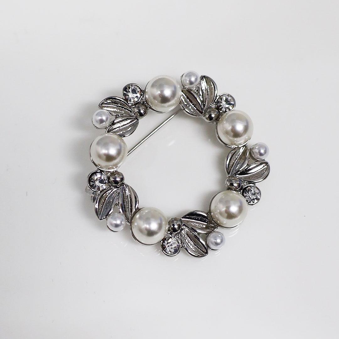 紘 シルバー パール ブローチ 三003 Fleur パールブローチ 真珠ブローチ 真珠 パール ピン ブローチ