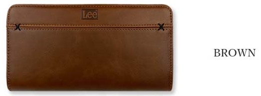 ブラウン Lee リー クロスステッチ ラウンド 長財布 リアルレザー0691 Lee（リー） 財布 メンズ 長財布 本革 ラウンドファスナー クロス