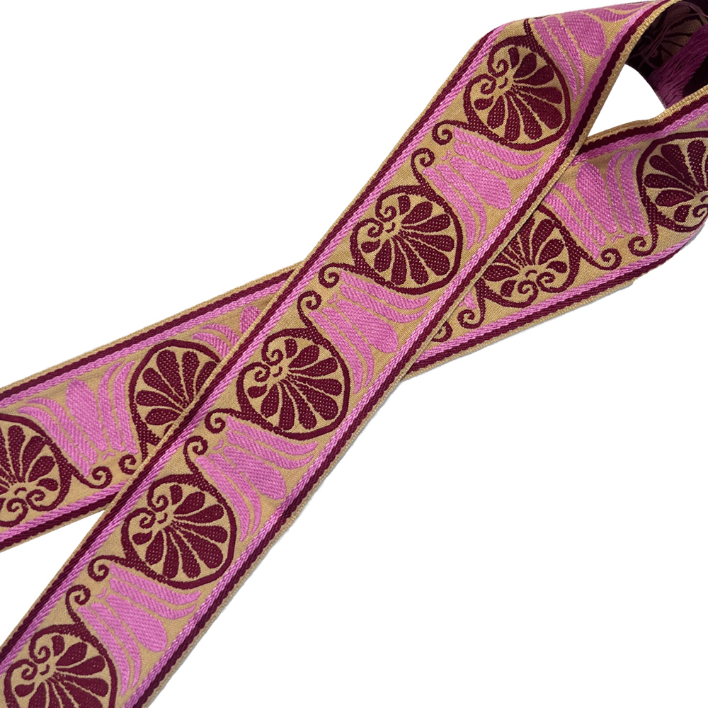 チロリアンテープ 幅48mm 中幅 ピンク 刺繍リボン 1m単位 : ビーエー