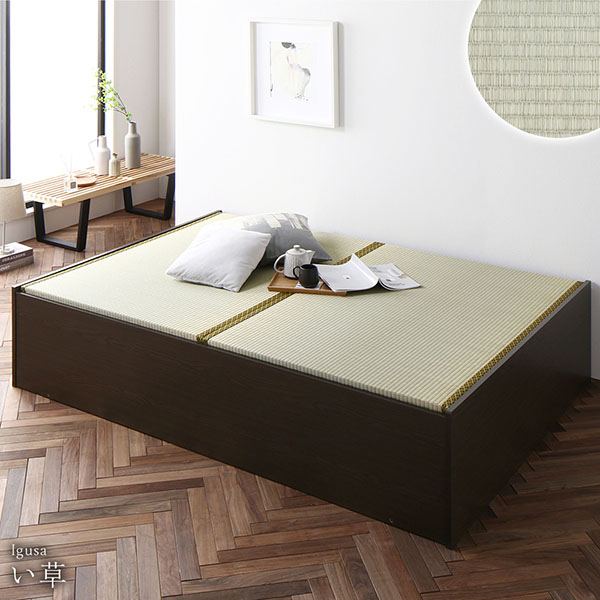 畳ベッド ロータイプ 高さ29cm シングル ブラウン い草グリーン 収納付き 日本製 たたみベッド 畳 ベッド〔代引不可〕  :ds-2447293:BKワールド - 通販 - Yahoo!ショッピング