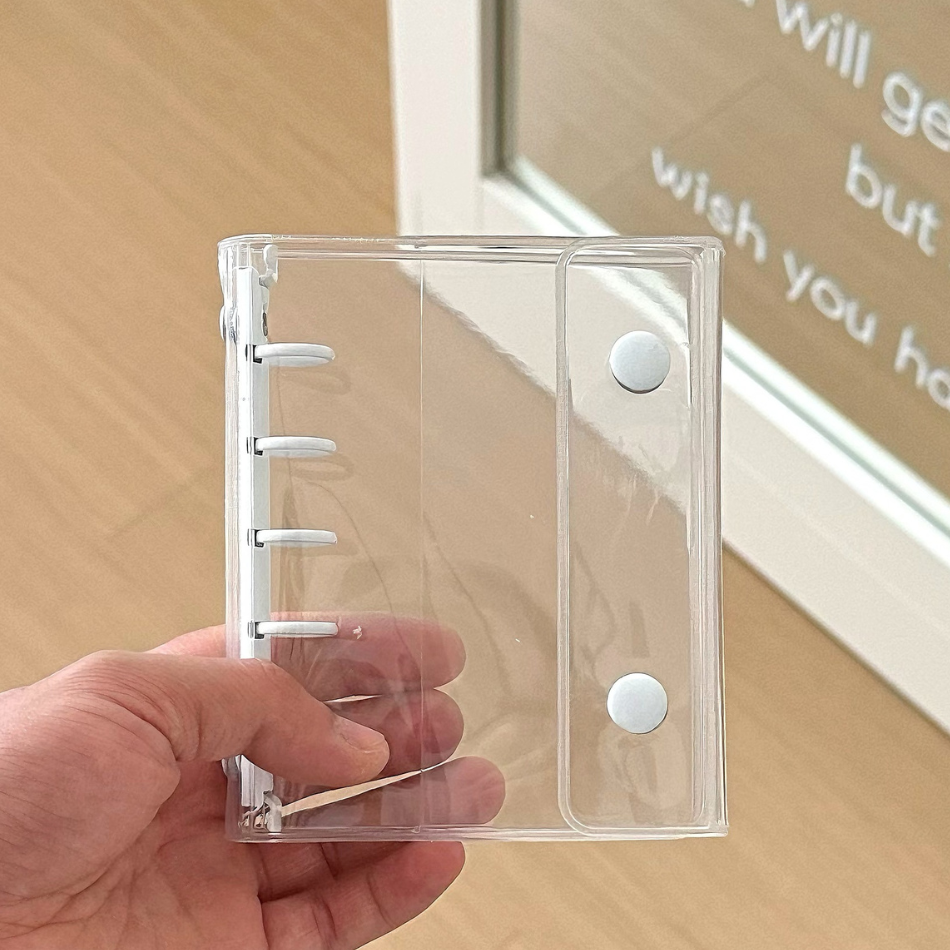 シール帳 バインダー 透明 リフィル はがせる A7 6穴 クリア かわいい