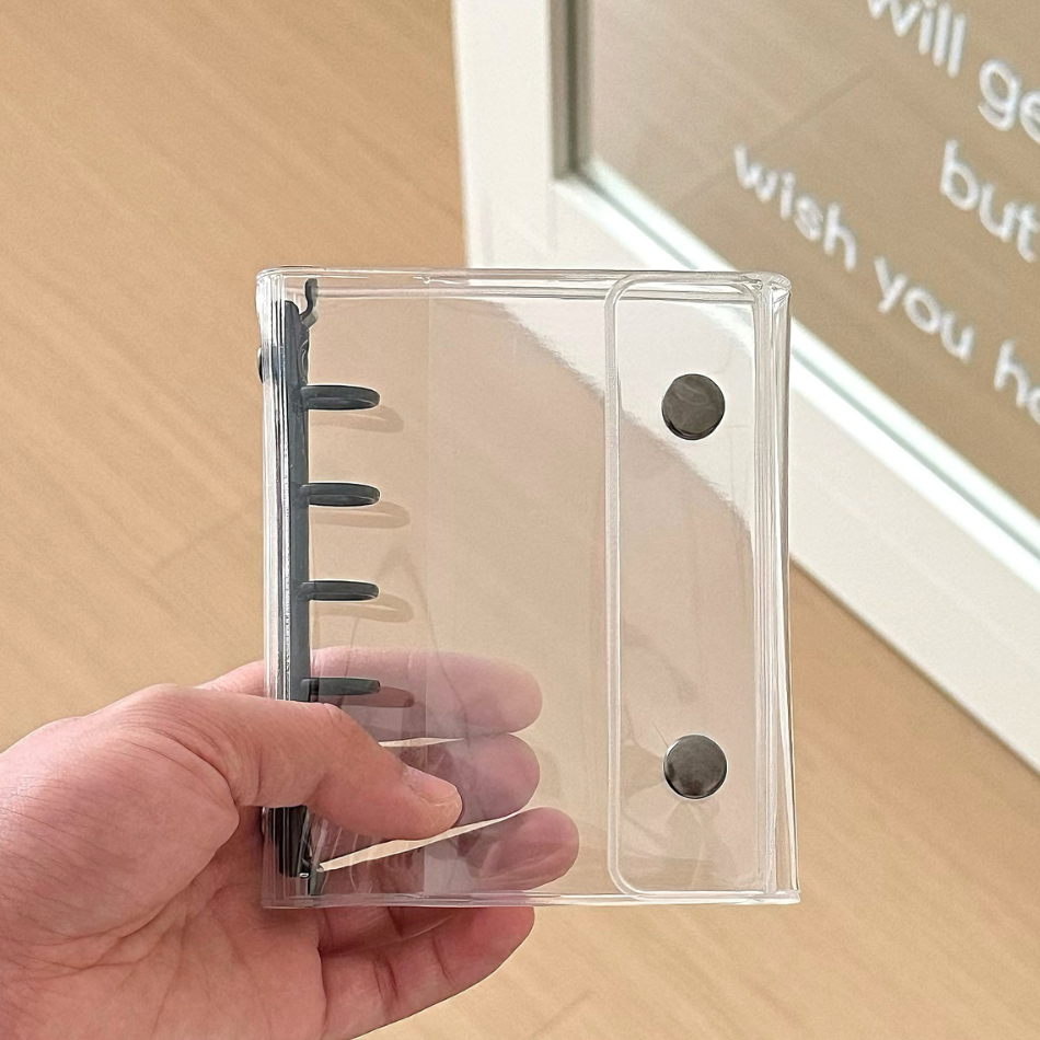 シール帳 バインダー 透明 リフィル はがせる A7 6穴 クリア かわいい