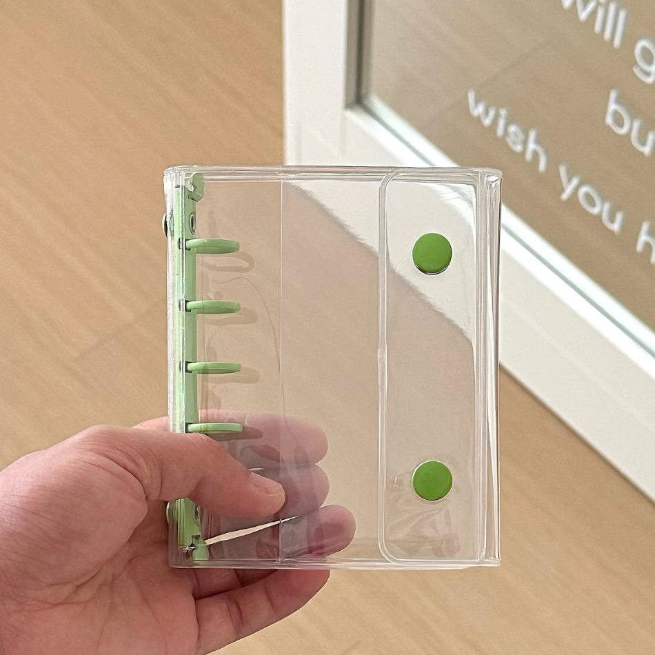 シール帳 バインダー 透明 リフィル はがせる A7 6穴 クリア かわいい