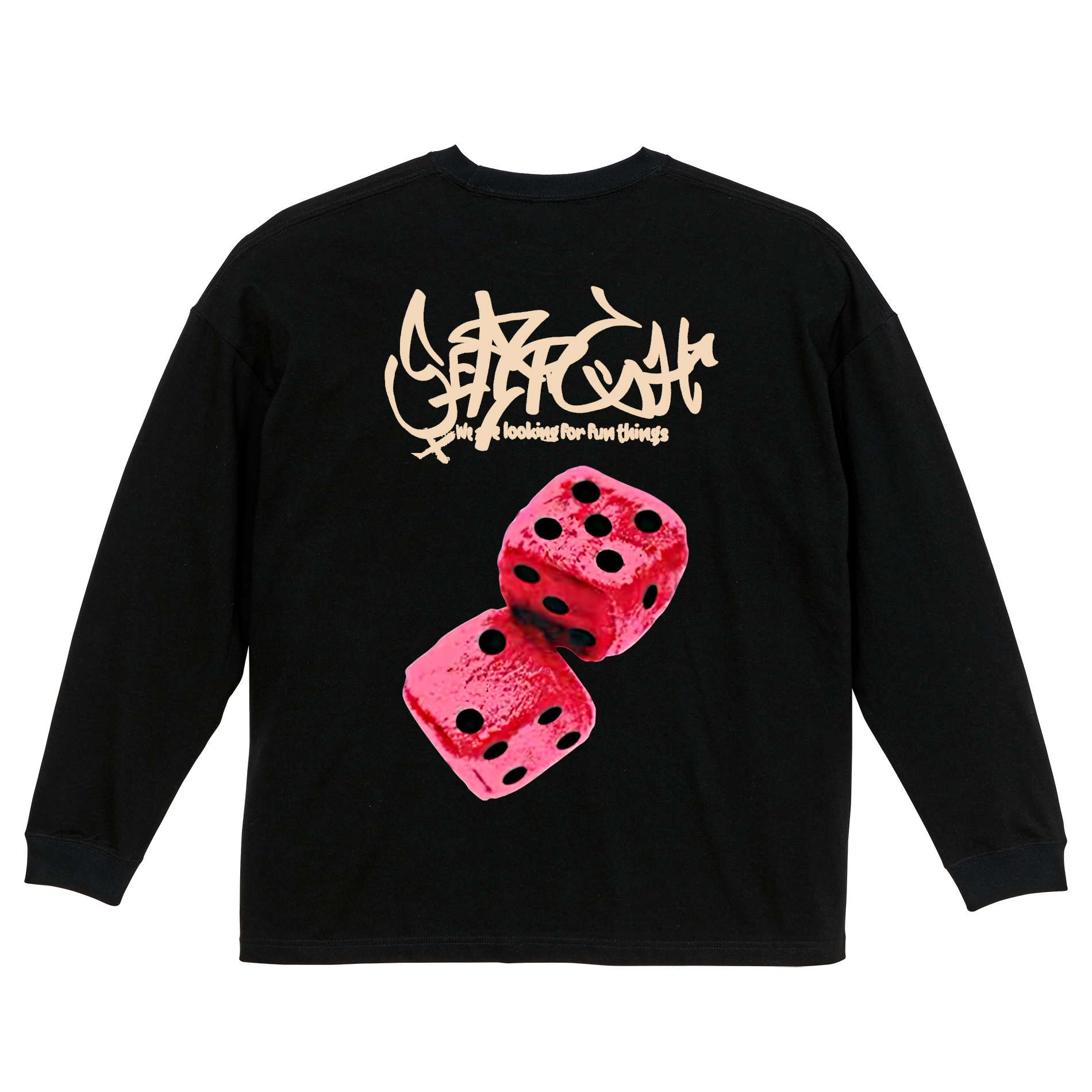 リブあり][ビッグシルエット]ダイス ロンT 長袖 ロングスリーブ T