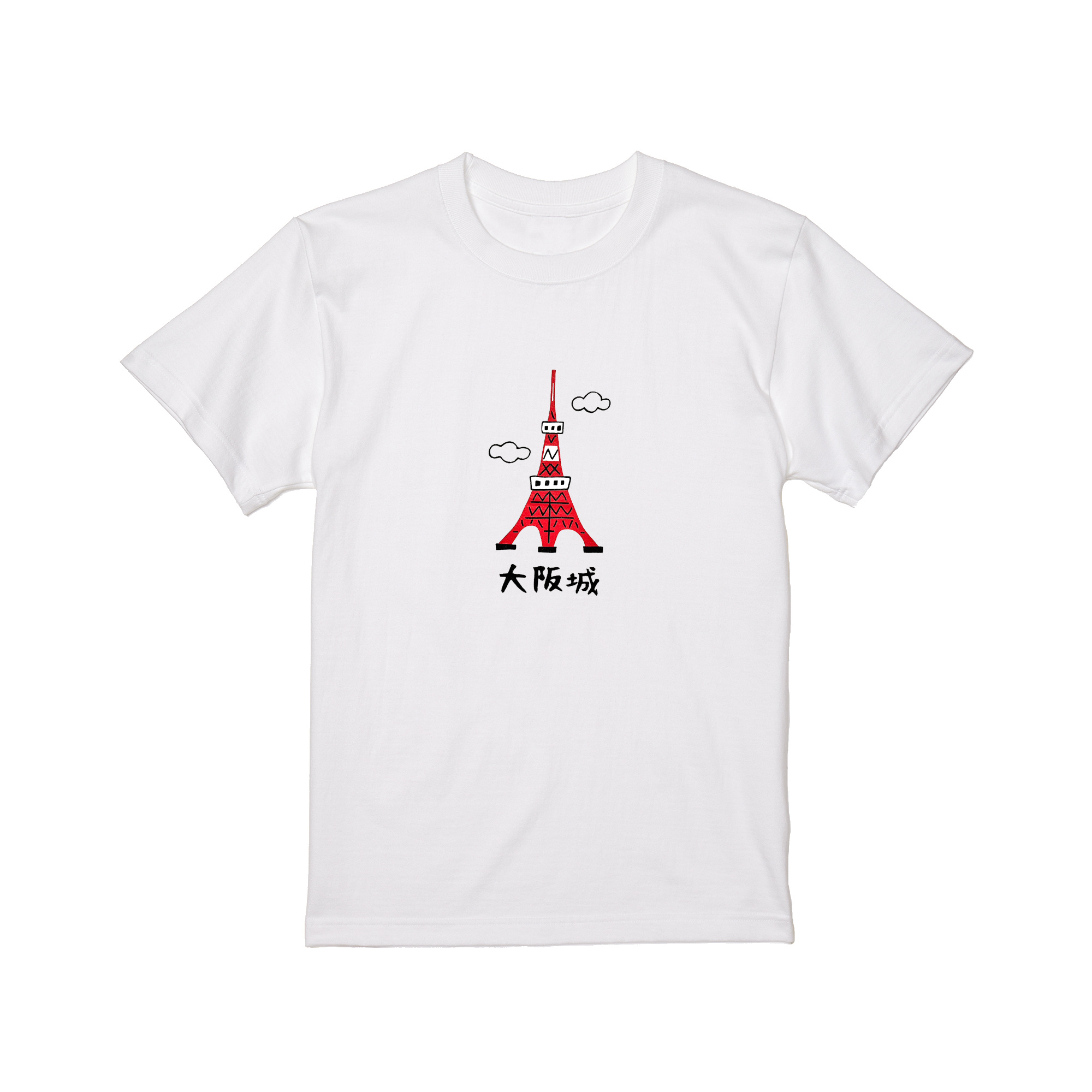 大阪城 東京タワー Tシャツ 半袖 白 黒 大阪名物 なんでやねん