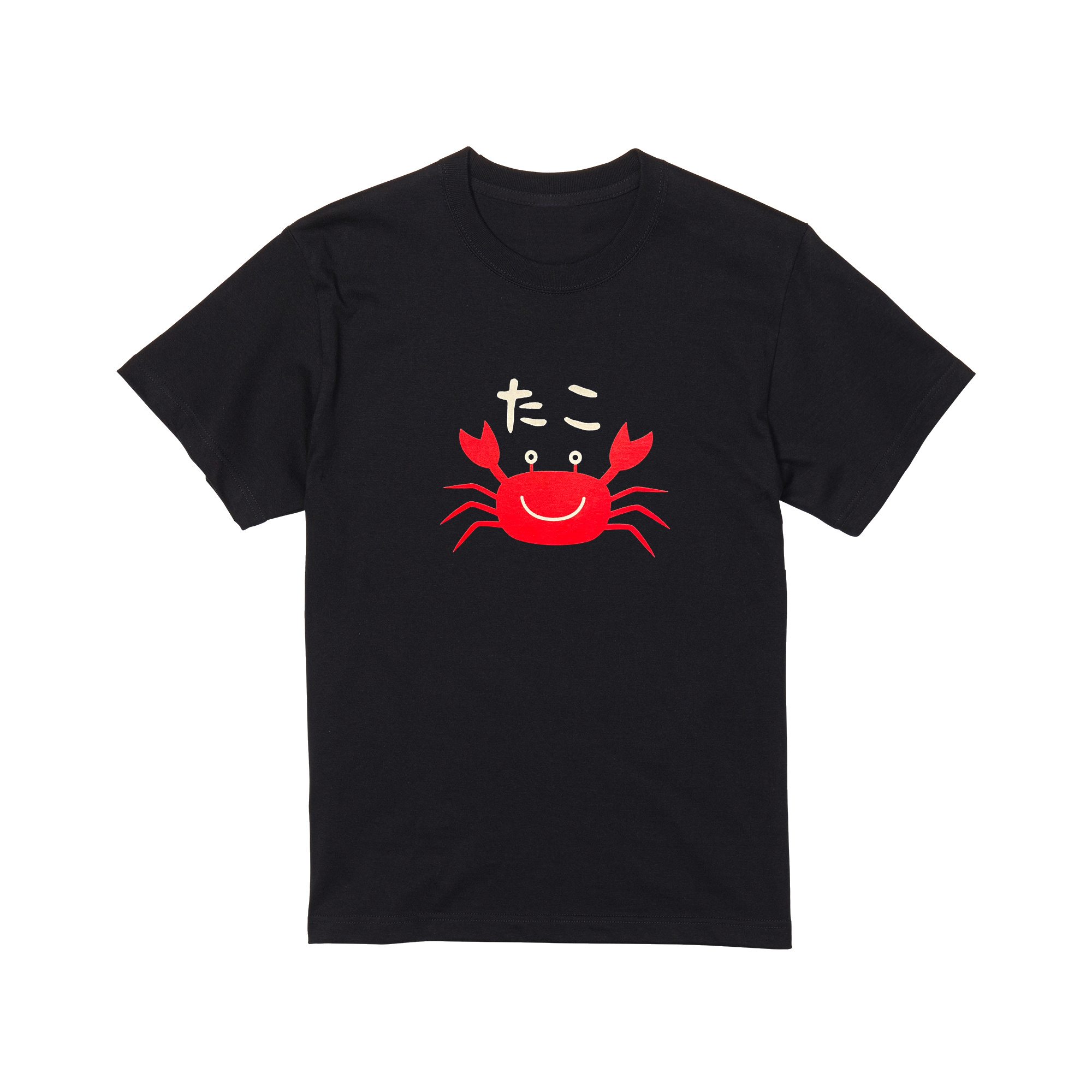 たこ かに Tシャツ 半袖 白 黒 大阪名物 なんでやねん ギャグ
