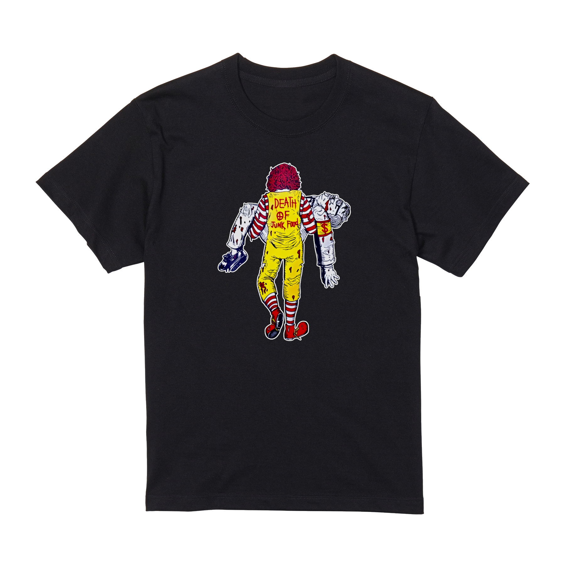 カーネルDEATH ドナルド Tシャツ 半袖 白 黒 大阪名物 なんでや
