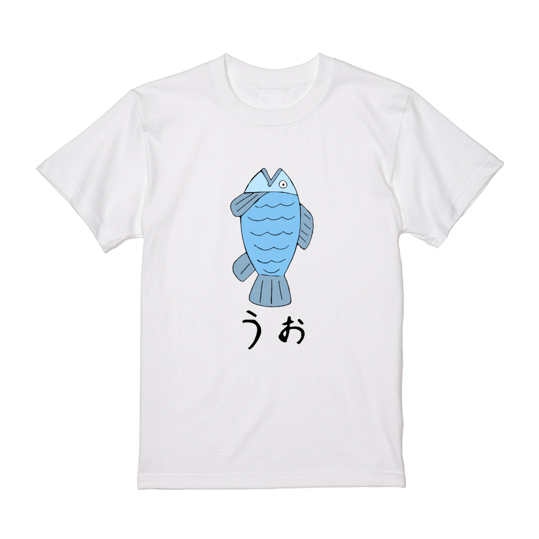 うお 魚 骨 Tシャツ 半袖 白 黒 アニメ 大阪名物 なんでやねん ギャグ