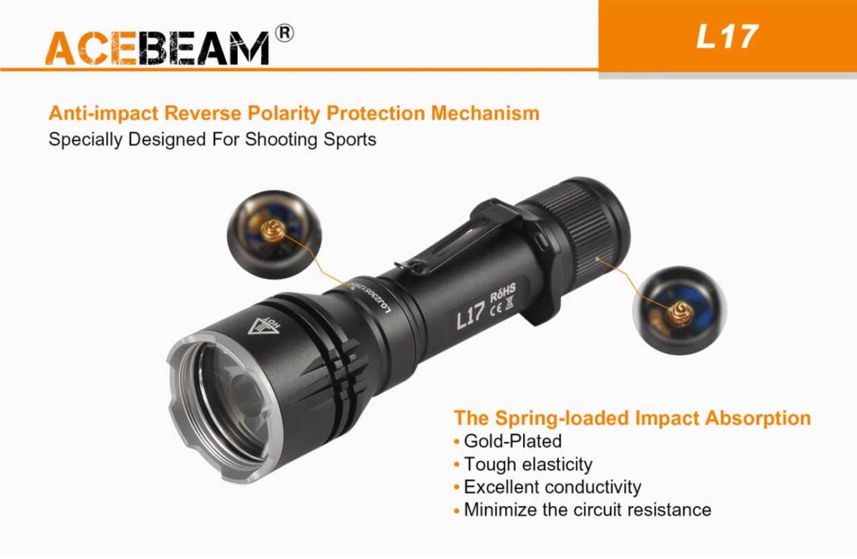 ACEBEAM L17 LEDハンディライトエースビーム ブラック 充電式