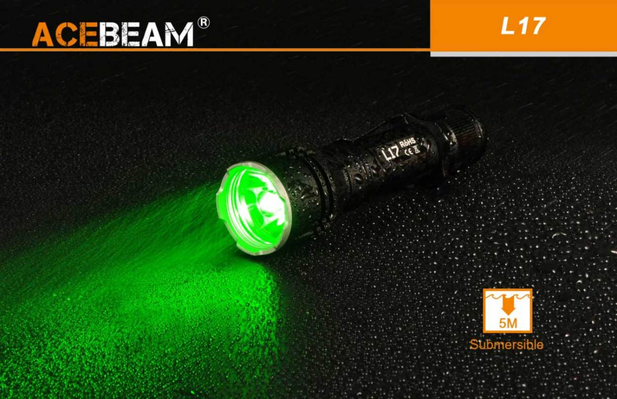 ACEBEAM L17 LEDハンディライトエースビーム ブラック 充電式 防水IPX8