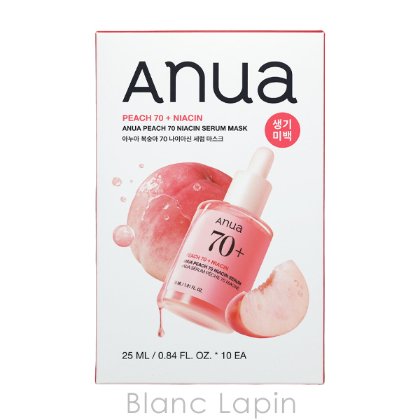 Anua（アヌア） 桃70％ ナイアシンシートマスク 10枚 マスク（シート