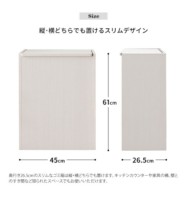 ごみ箱 ゴミ箱 45リットル 45L ふた付き スリム