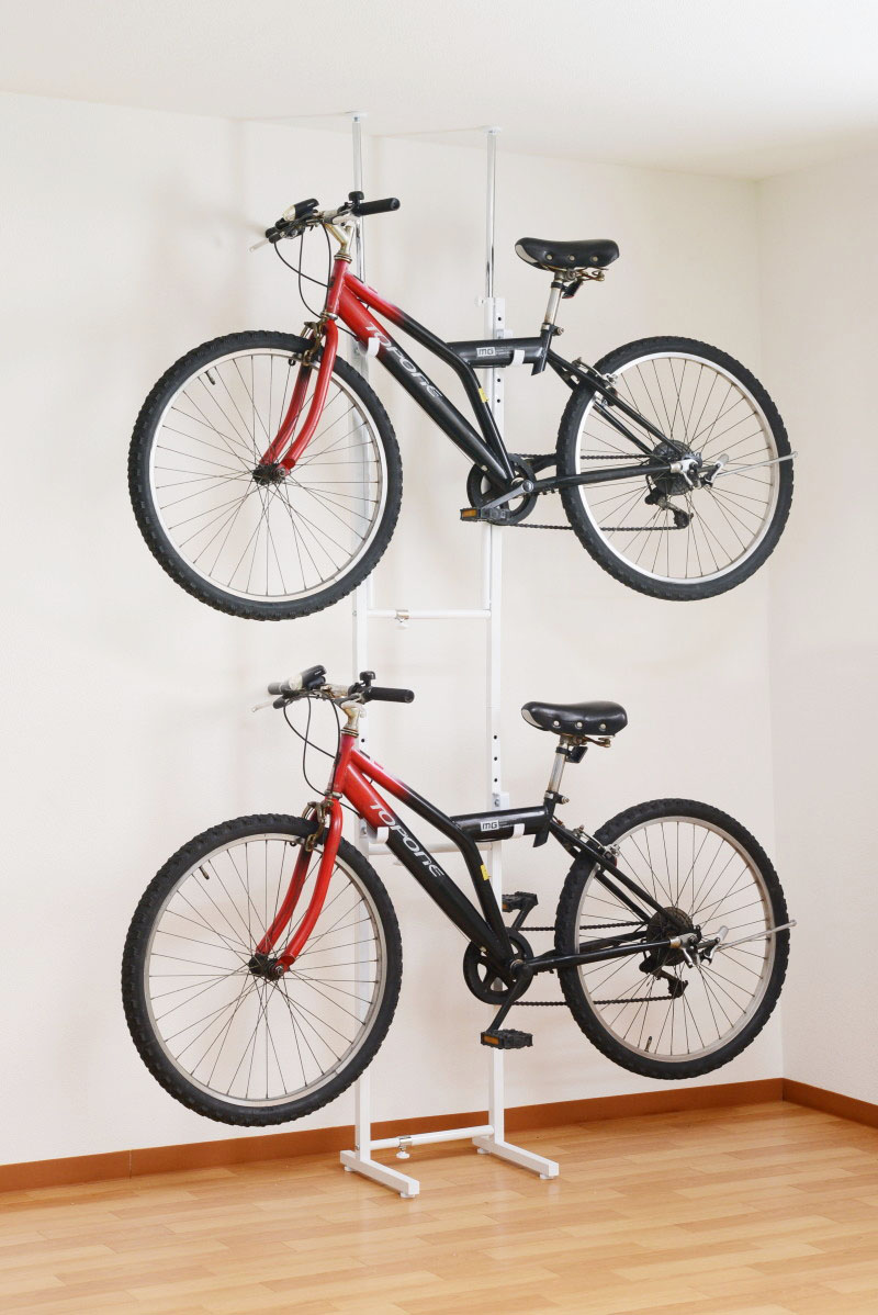 未使用 自転車 ロードバイク 収納 棚 ラック 突っ張り 保管 おしゃれ ディスプレイラック ロードレーサー 室内用 バイク保管 北欧 収納家具 シンプル スチール 日本正規品 Istx Edu Ec