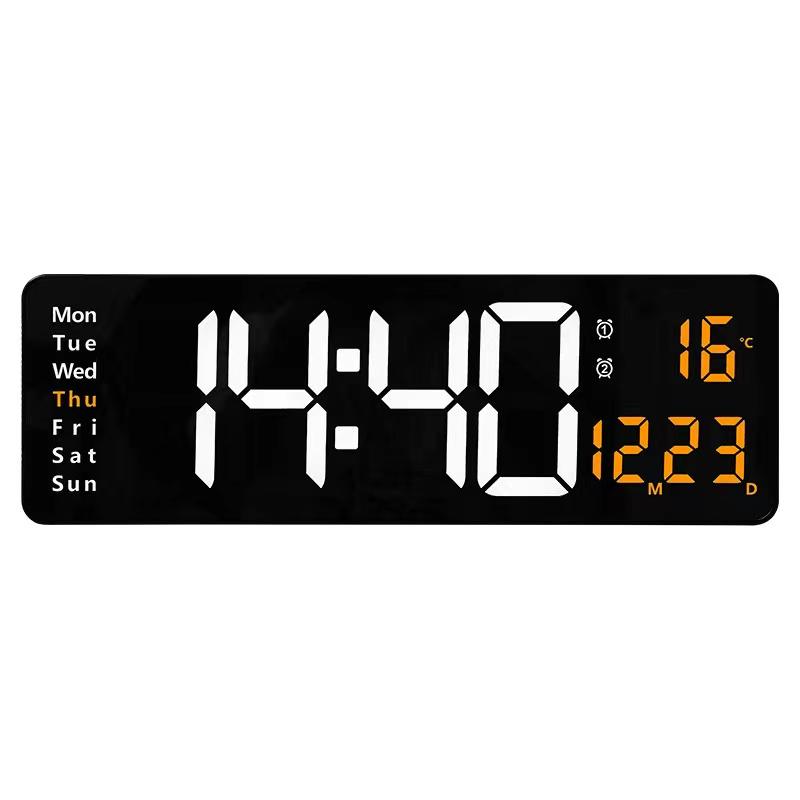 時計 壁掛け時計 LED デジタル時計 壁掛け 卓上 大文字 大型 目覚まし時計 気温/日付表示 アラーム カウントダウン カウントアップ ストップウォッチ｜blancashop｜02