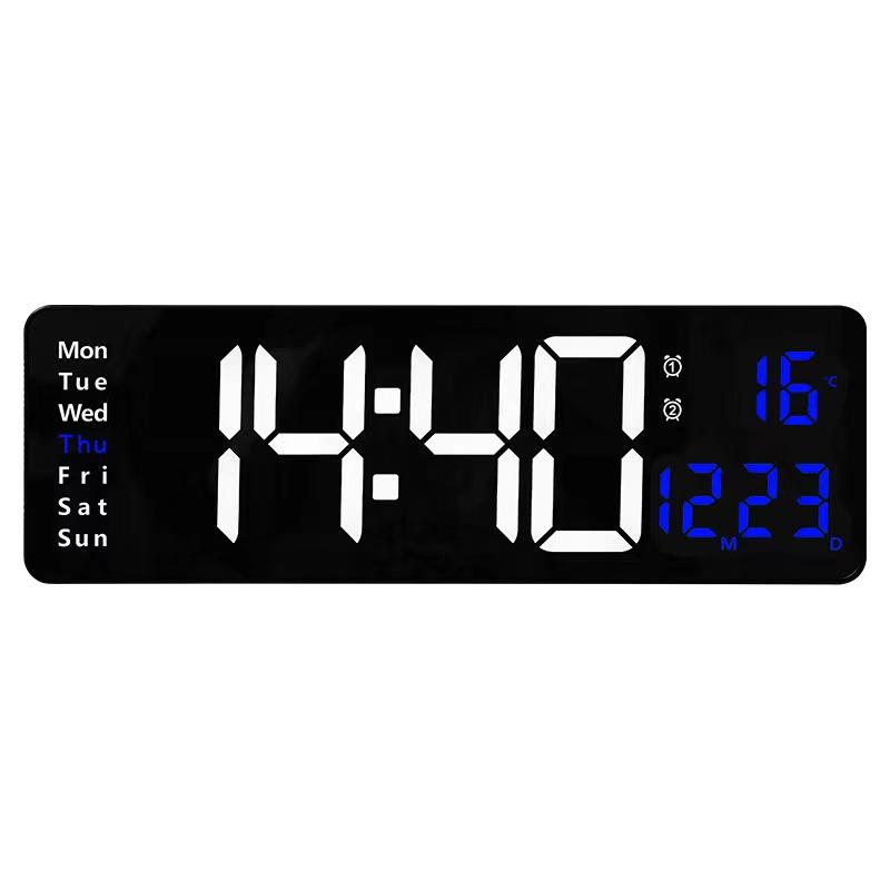 時計 壁掛け時計 LED デジタル時計 壁掛け 卓上 大文字 大型 目覚まし時計 気温/日付表示 アラーム カウントダウン カウントアップ ストップウォッチ｜blancashop｜03