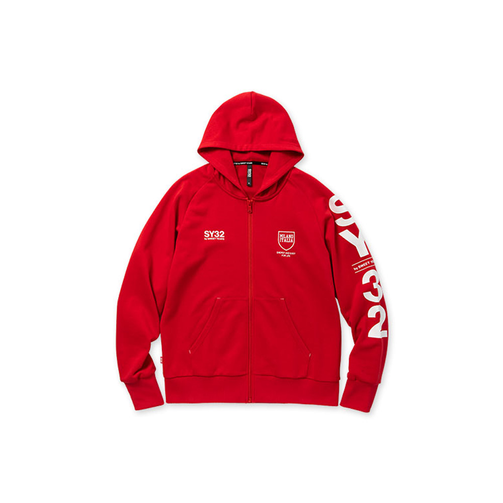 SY32 シールド ロゴ ジップ フーディー SHIELD LOGO ZIP HOODIE 13067 エスワイサーティトゥバイスィートイヤーズ パーカー ジッパー メンズ ウエア 全4色 ブラック レッド グレイ ネイビー フード SY32 by SWEET YEARS（エスワイサーティトゥバイスィートイヤーズ