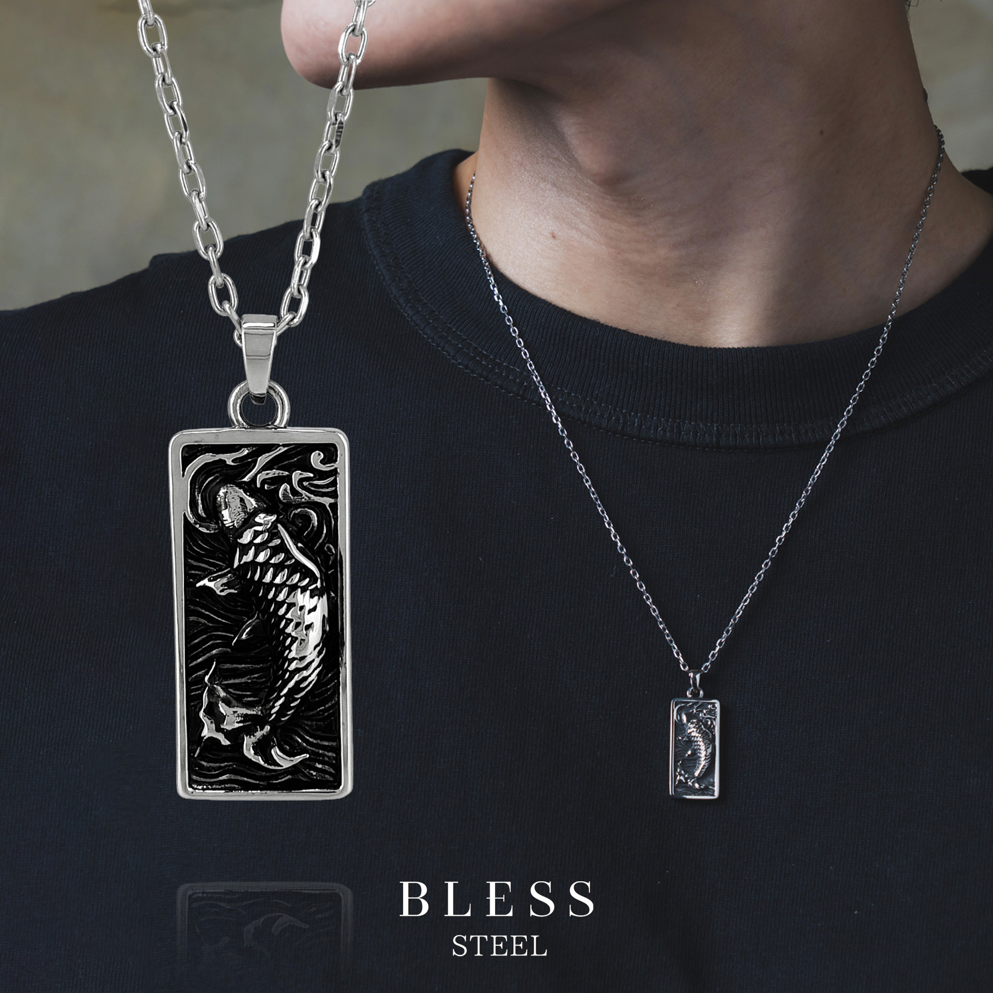 BLESS（ブレス） KOI Relief Necklace - コイ レリーフ プレート 