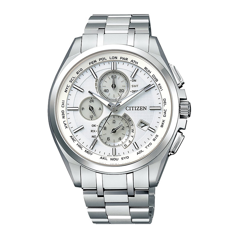 腕時計 メンズ シチズン エコドライブ クロノグラフ  電波ソーラー ソーラー  アテッサ  CITIZEN ATTESA  AT8040-select(120)  ワールドタイム 日本製の画像