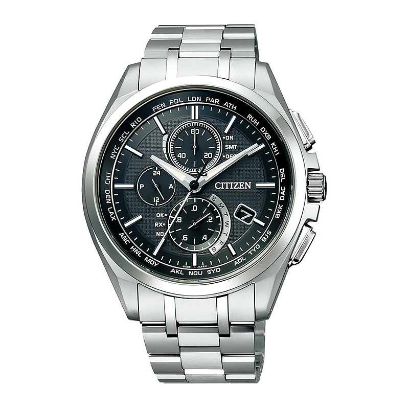 腕時計 メンズ シチズン エコドライブ クロノグラフ  電波ソーラー ソーラー  アテッサ  CITIZEN ATTESA  AT8040-select(120)  ワールドタイム 日本製の画像
