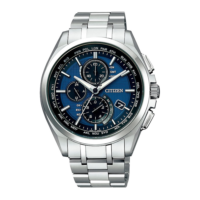 腕時計 メンズ シチズン エコドライブ クロノグラフ  電波ソーラー ソーラー  アテッサ  CITIZEN ATTESA  AT8040-select(120)  ワールドタイム 日本製の画像