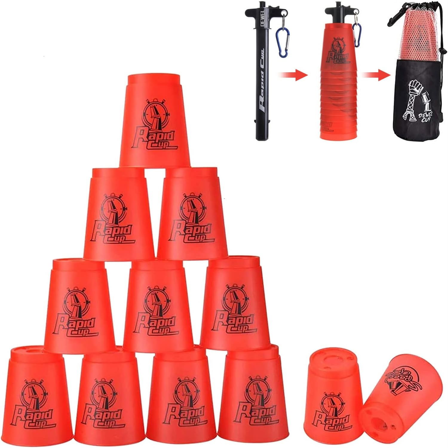 スポーツスタッキング専用　カップ 12個セット (レッド) [並行輸入品] 中古】スポーツスタッキング専用 カップ 12個セット (レッド