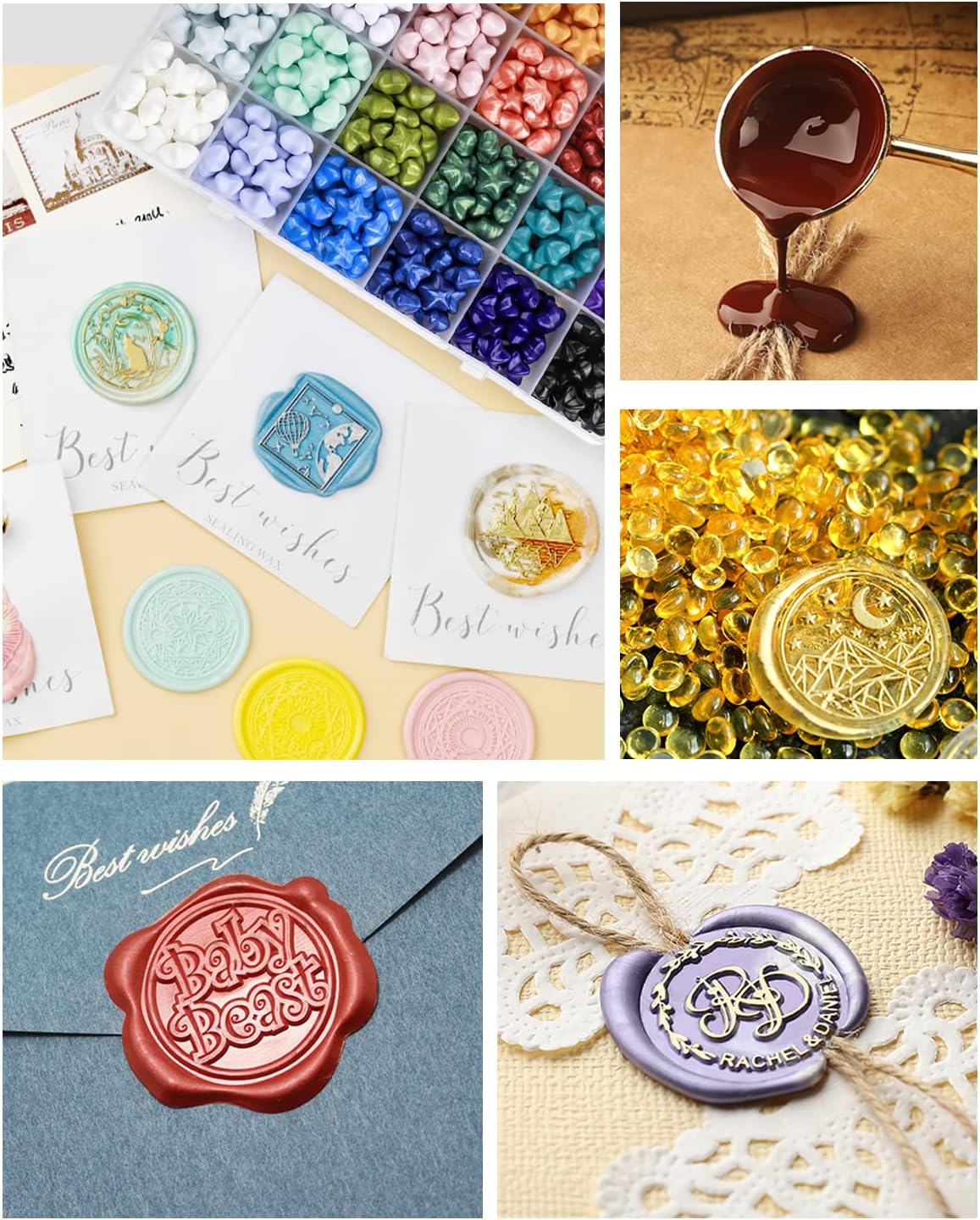 シーリングスタンプ シーリングワックス セット 24色星型 封蝋
