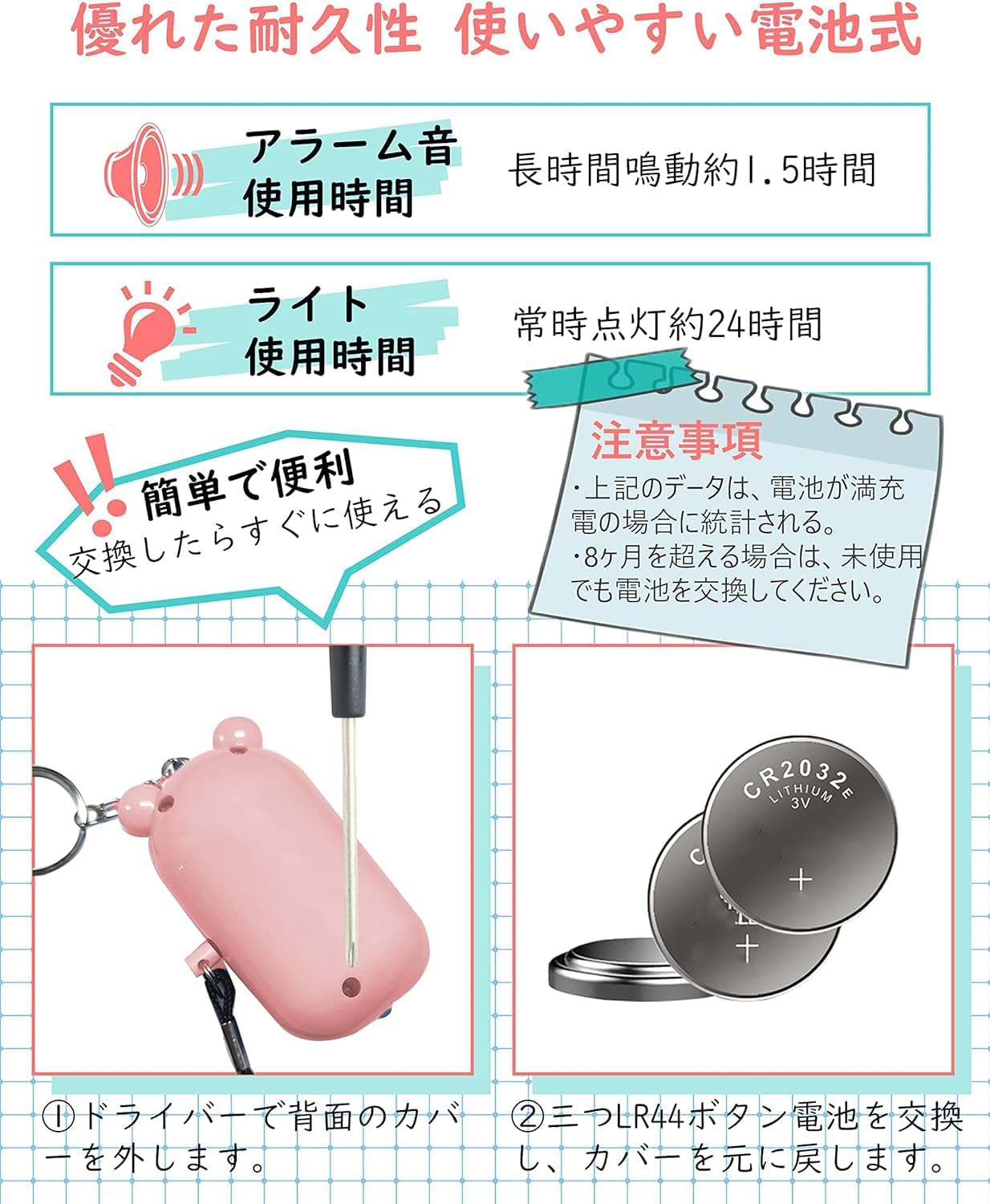 防犯ブザー 防犯アラーム 130dB 大音量 護身用グッズ ライト付き 防水