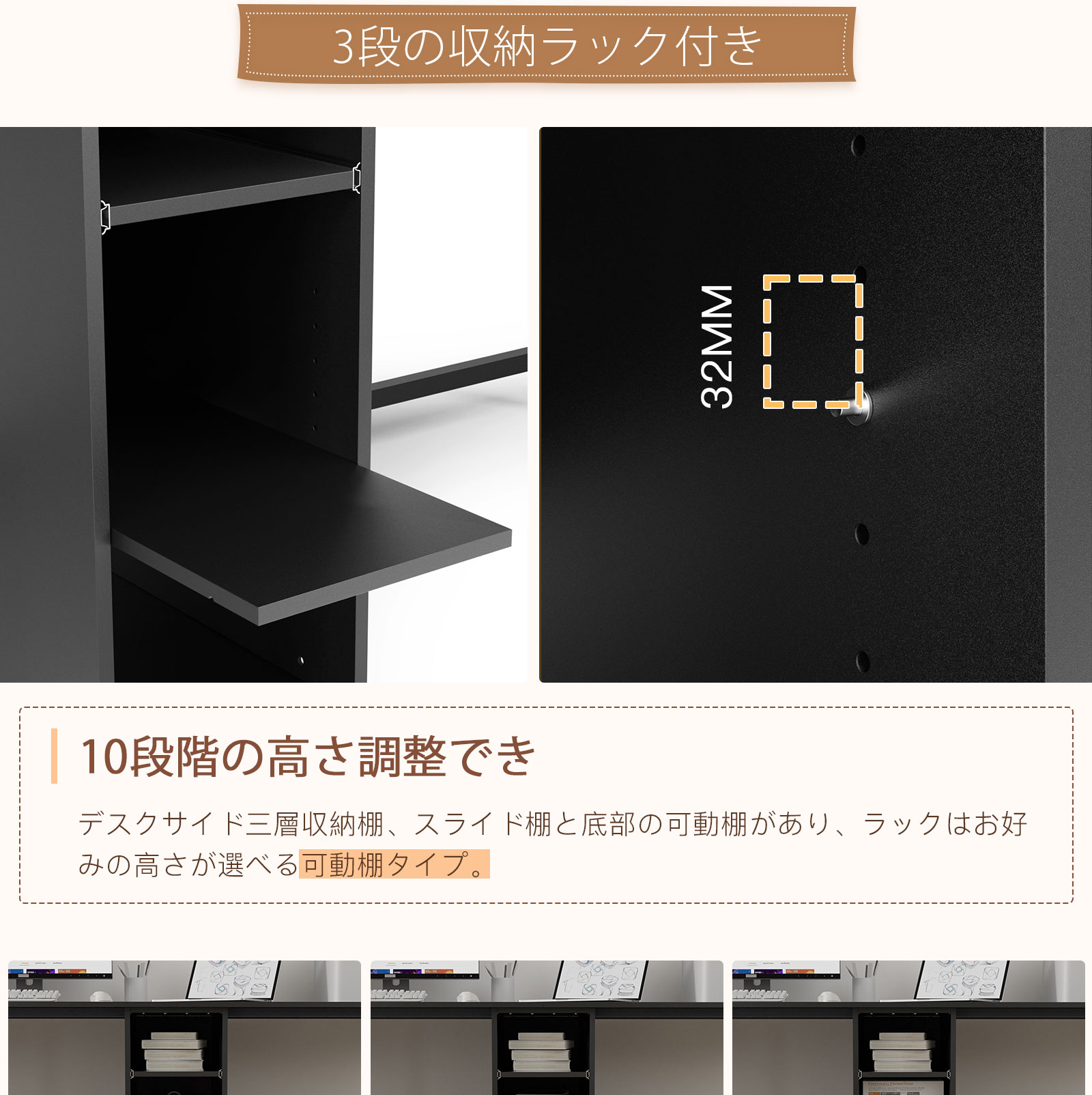 17日限定10倍P付] パソコンデスク 2人用 幅200cm ダブルPCデスク