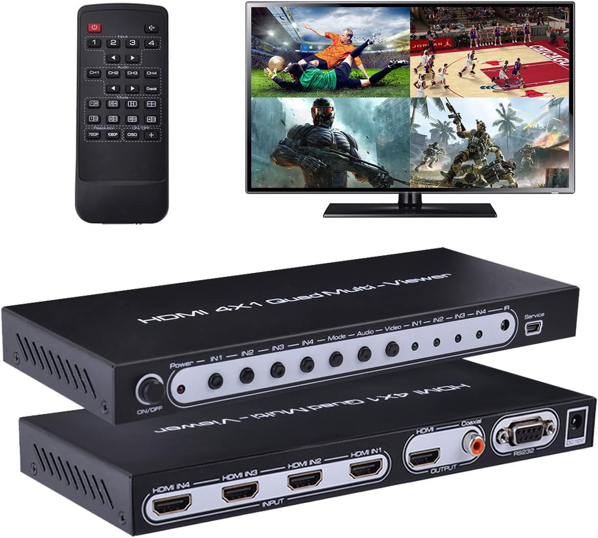 14-15日限定10倍P付] ES-Tune HDMI画面分割器 マルチビューワー 画面