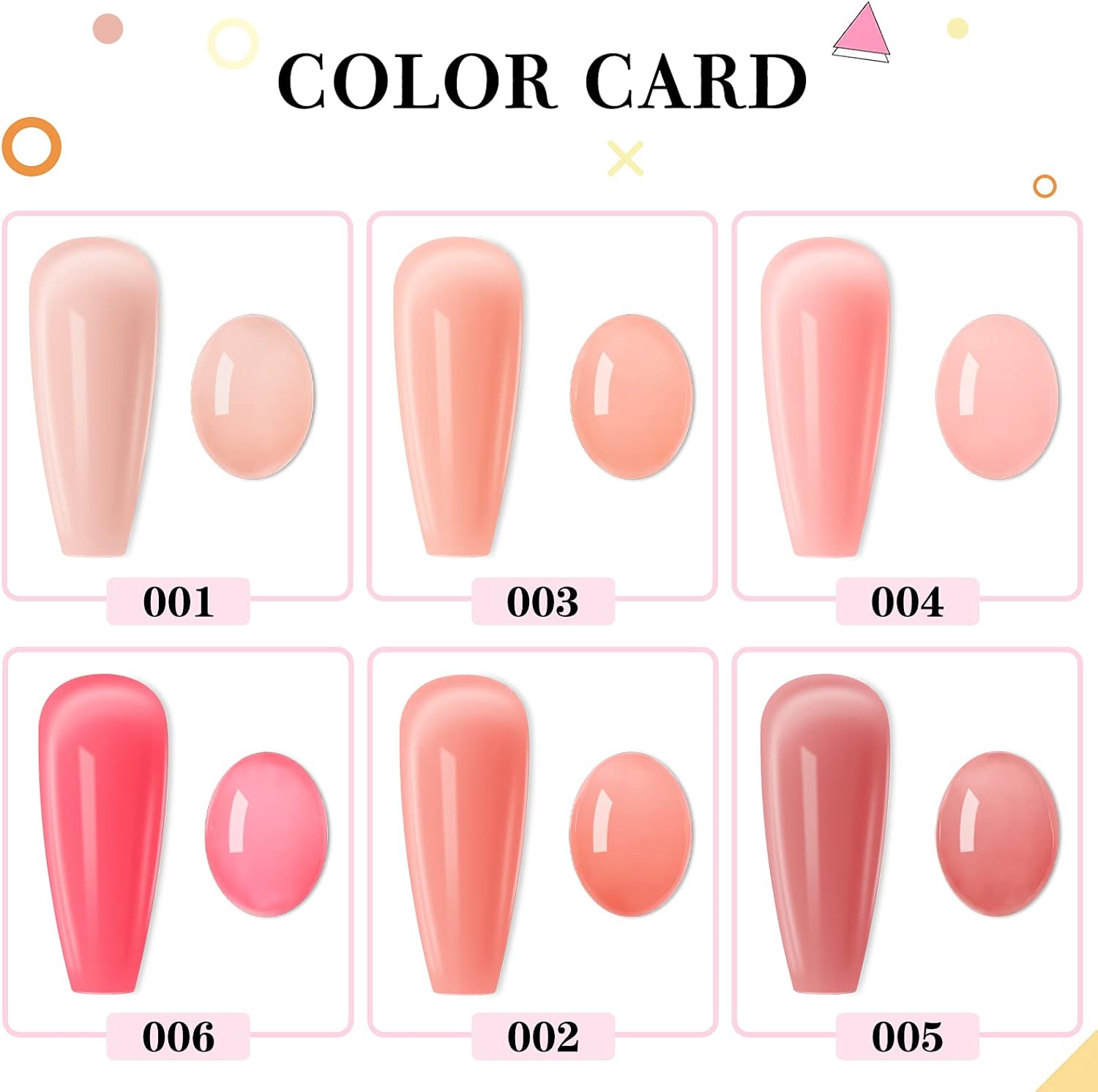 カラーネイルジェル 2セット ピンクジェル 6色 8ml 透け感あり クリア
