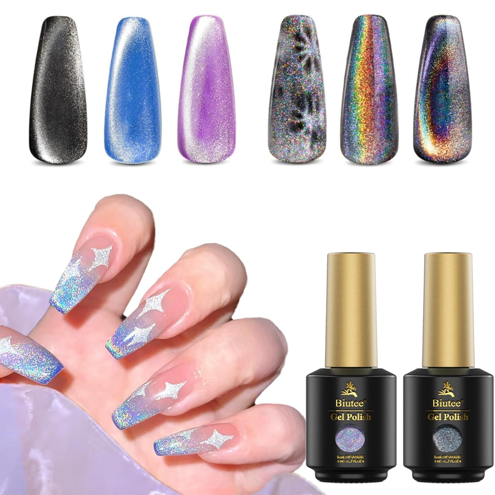 Biutee マグネットジェル キャッツアイジェル 2色 8ml 磁石付き 微粒子